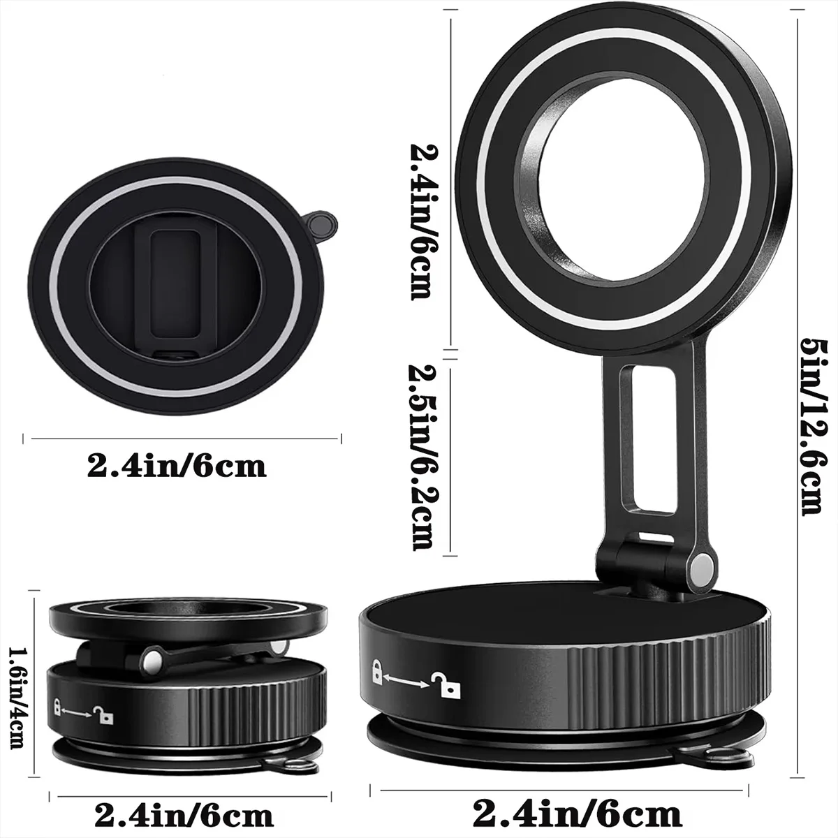 Color: Blue - Car Phone Holder Strong Magnetic Car Phone Mount 360?° Foldable Vacuum Magnetic Phone Holder For GPS All Smartphones For Car Desk