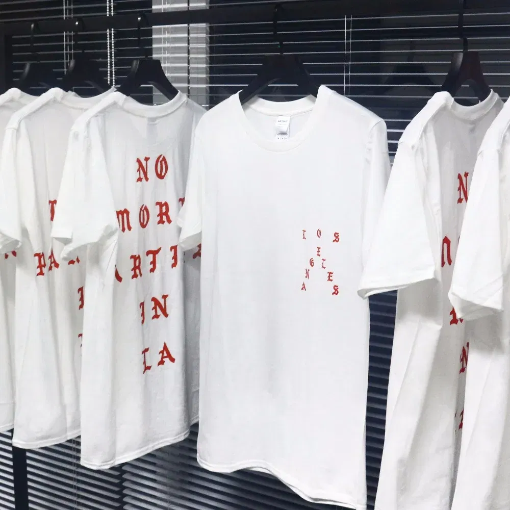 Color: WHITE, Size: L - 2023 New Hip Hop T-shirt Kanye West I feel Like Paul 100% Cotton tshirts NO MORE PARTIES IN LA T SHIRTS Men Women Tee Tops