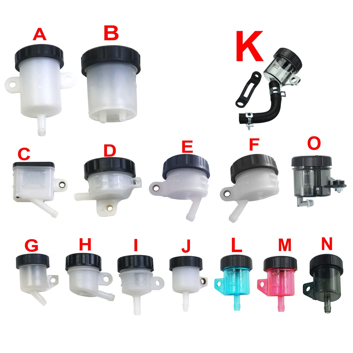Color: Brown - Universal Motorcycle Lever Brake Oil Tank Foot Brake Master Cylinder Oil Cup Fluid Bottle Reservoir Dirt Bike Scooter Pitbike