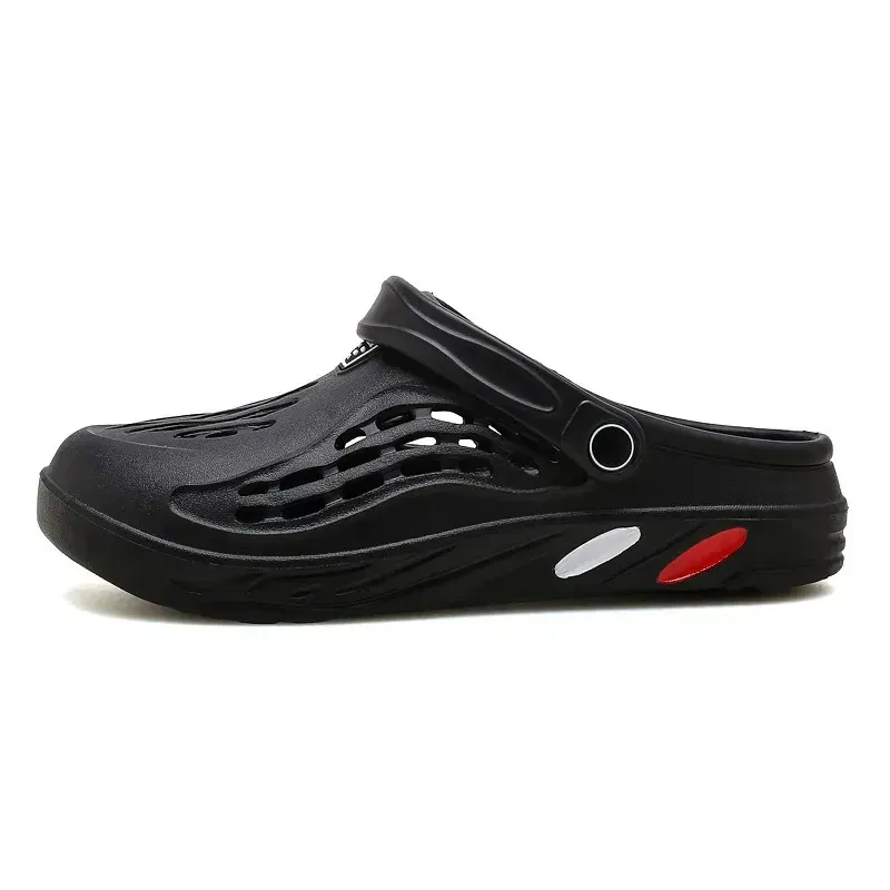 Color: black, Shoe Size: 39 - Clogs Men Sandals Men Shoe Summer Fang Man Hoof Thongs Stamp Garden Beach Black Big Size Slippers for Men's Shoes Zapatos Hombre