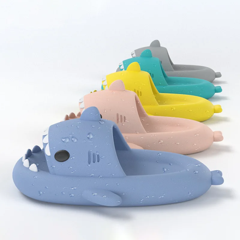Color: black, Shoe Size: 36.5 - Shark Slides Women Slippers Men Flip Flops Home Couple Kids Bathroom Flat Shoes Outdoor Beach Funny Sandals Men Slippers