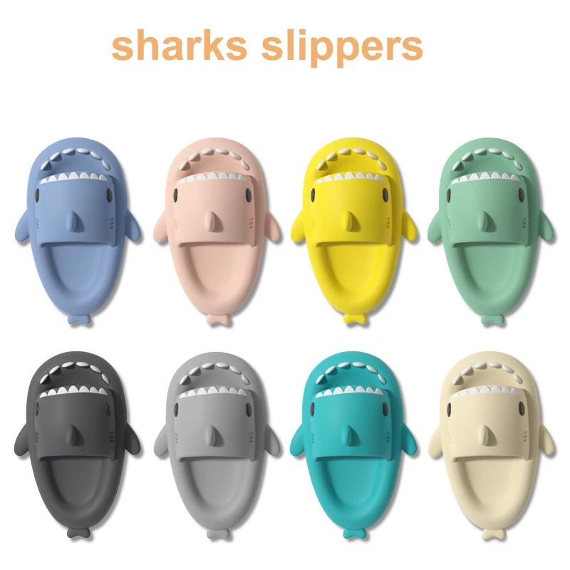 Color: black, Shoe Size: 36.5 - Shark Slides Women Slippers Men Flip Flops Home Couple Kids Bathroom Flat Shoes Outdoor Beach Funny Sandals Men Slippers