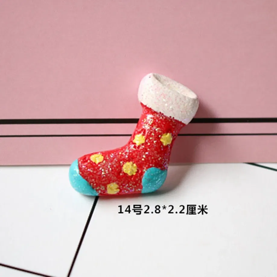 Color: Silver - 100pcs/lot Glitter Christmas tree snowman 3D resin patch for diy fridge magnet phone hair accessories wholesale