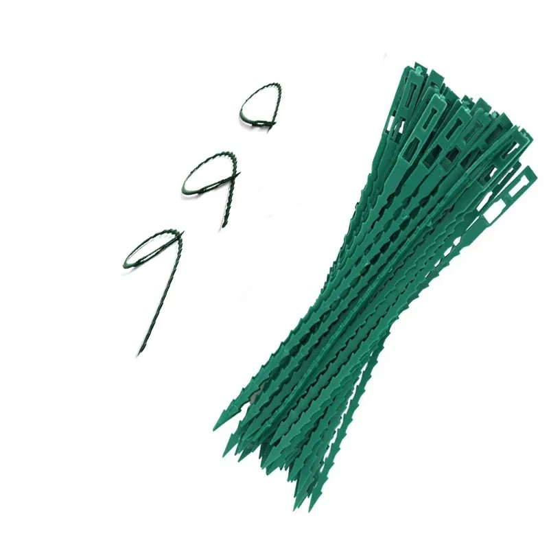 Size: M, Color: Brown - 30/50/100/200Pcs Reusable Garden Cable Ties Plant Support Shrubs Fastener Tree Locking Nylon Adjustable Plastic Cable Ties Tools
