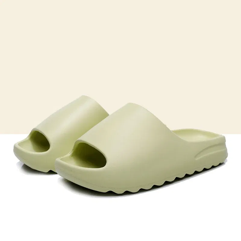 Color: Beige, Shoe Size: 36-37, Ships From: CHINA - Pallene 2025 New Men's Slippers Thick-sole Comfortable Men Sandals Non-slip Soft Sole Bathroom Slides Concise Light Men Slides