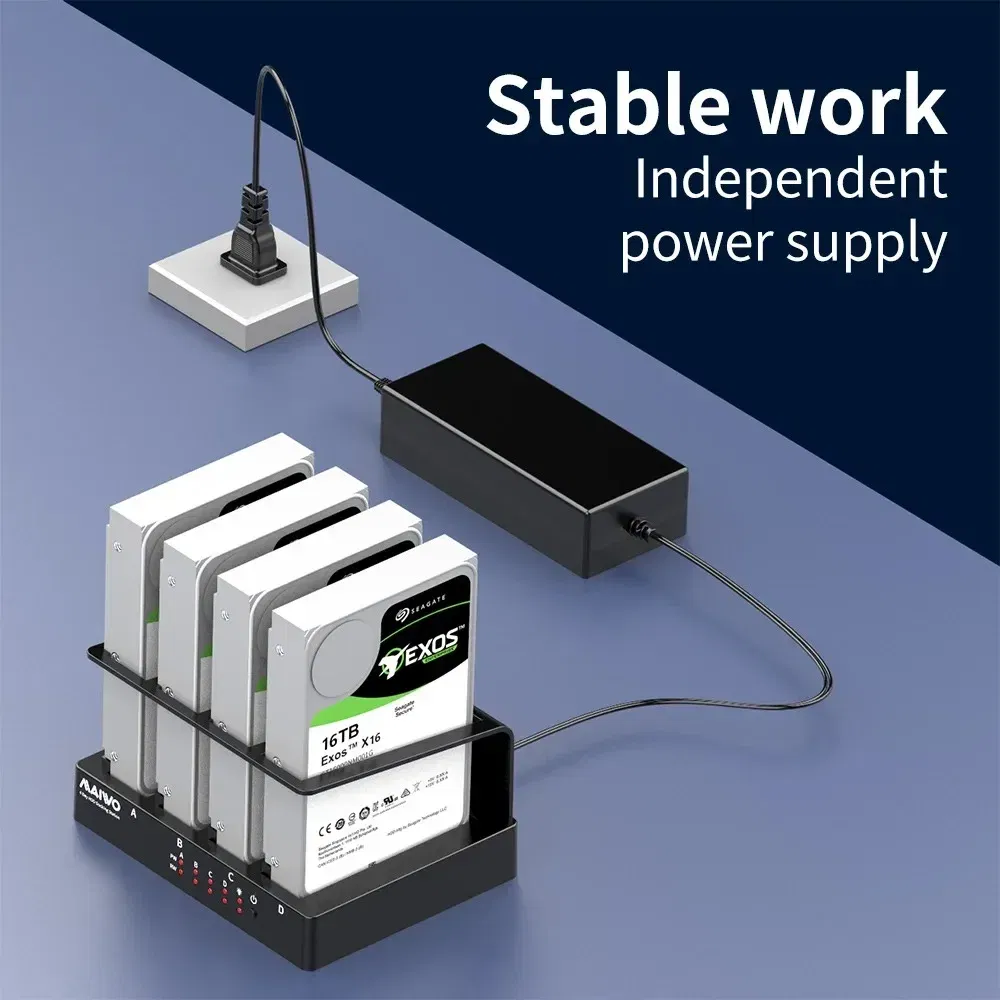 MAIWO 3.5 inch 4 Bay Hard Drive Enclosure SATA to USB 3.0 HDD Docking Station External 2.5& 3.5 Inch Hard Drive Docking Station