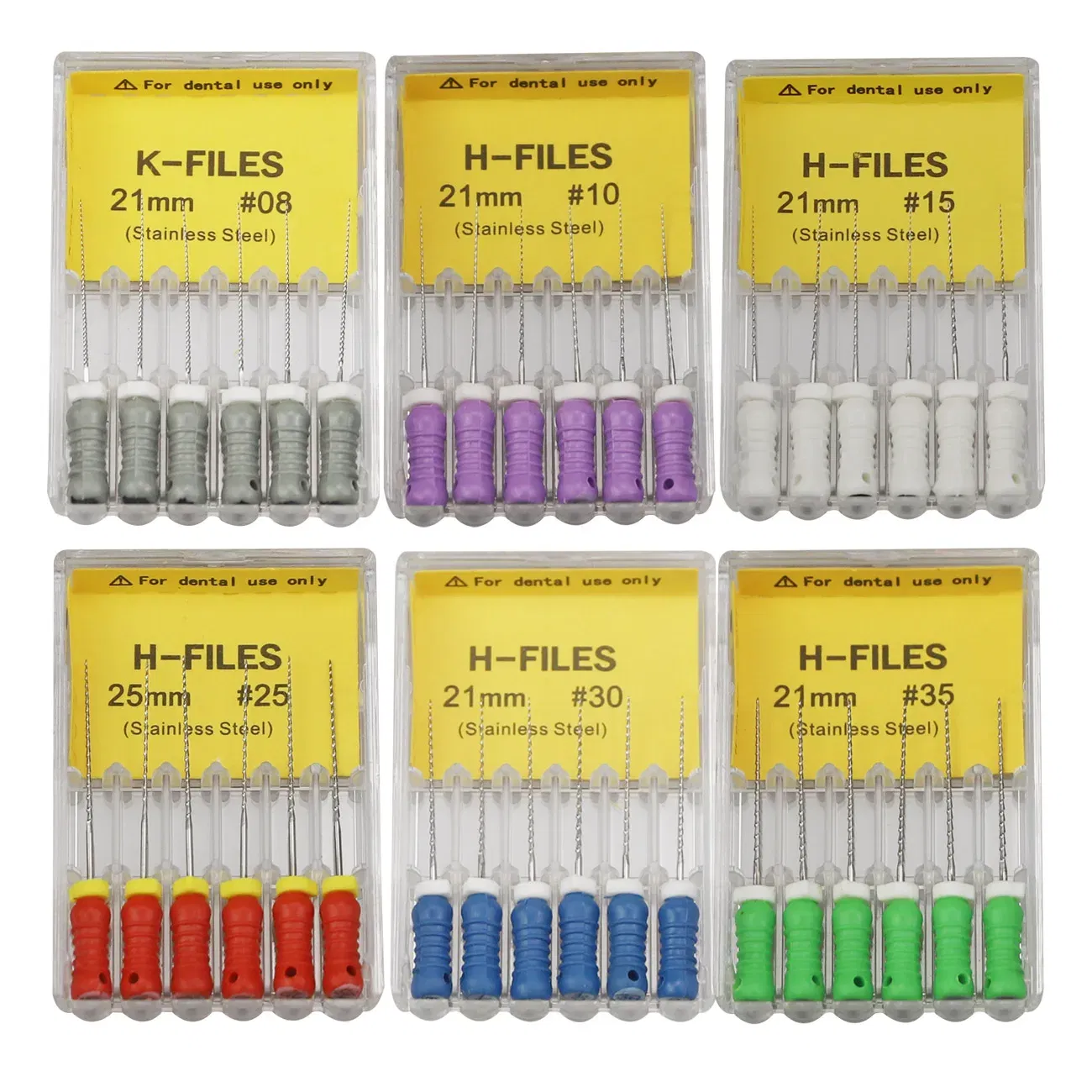 Color: antique silver - 6Pcs/Pack Dental Tools Root Cannal Endo K File 21mm 25mm Stainless Steel Endodontic Instruments Dentist Dentistry Odontologia