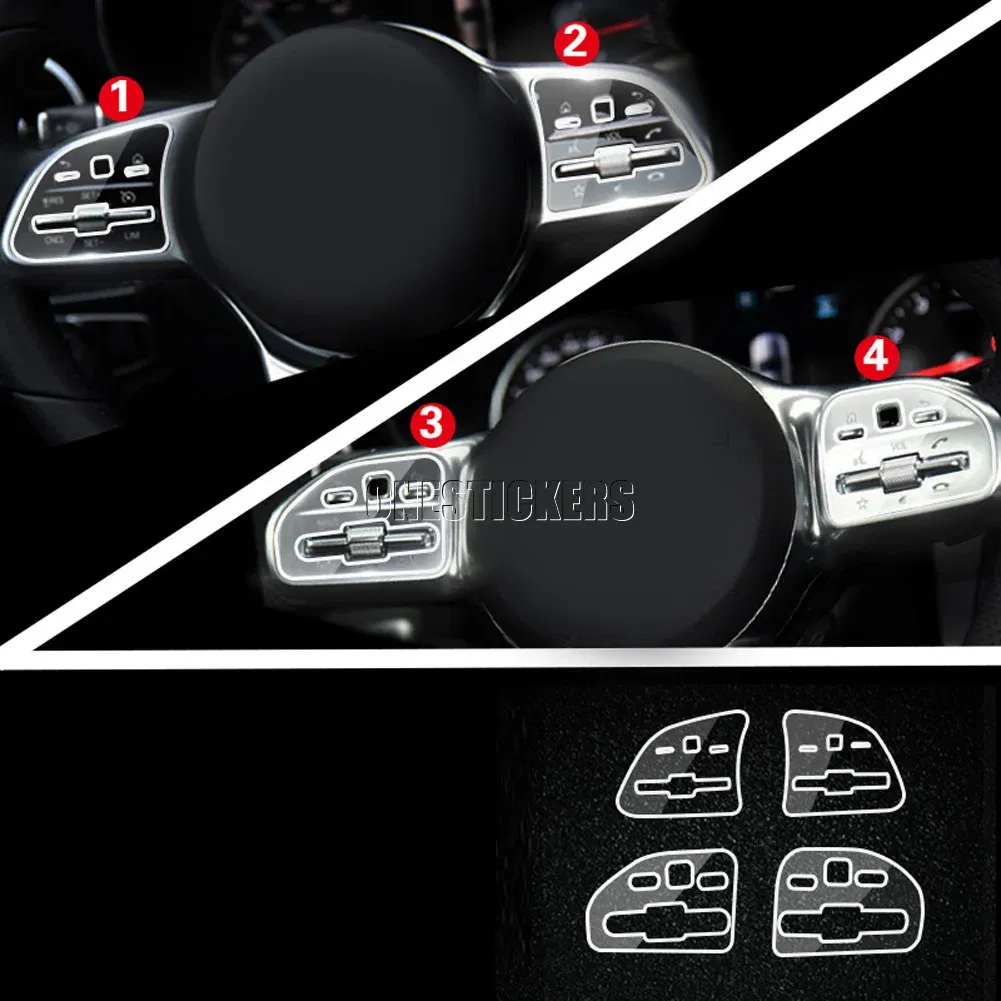 For Mercedes Benz A B C E S G CLA GLE GLC CLS GLS Class W177 W247 W205 W213 C118 W167 Car Steering Wheel Button Protector Film