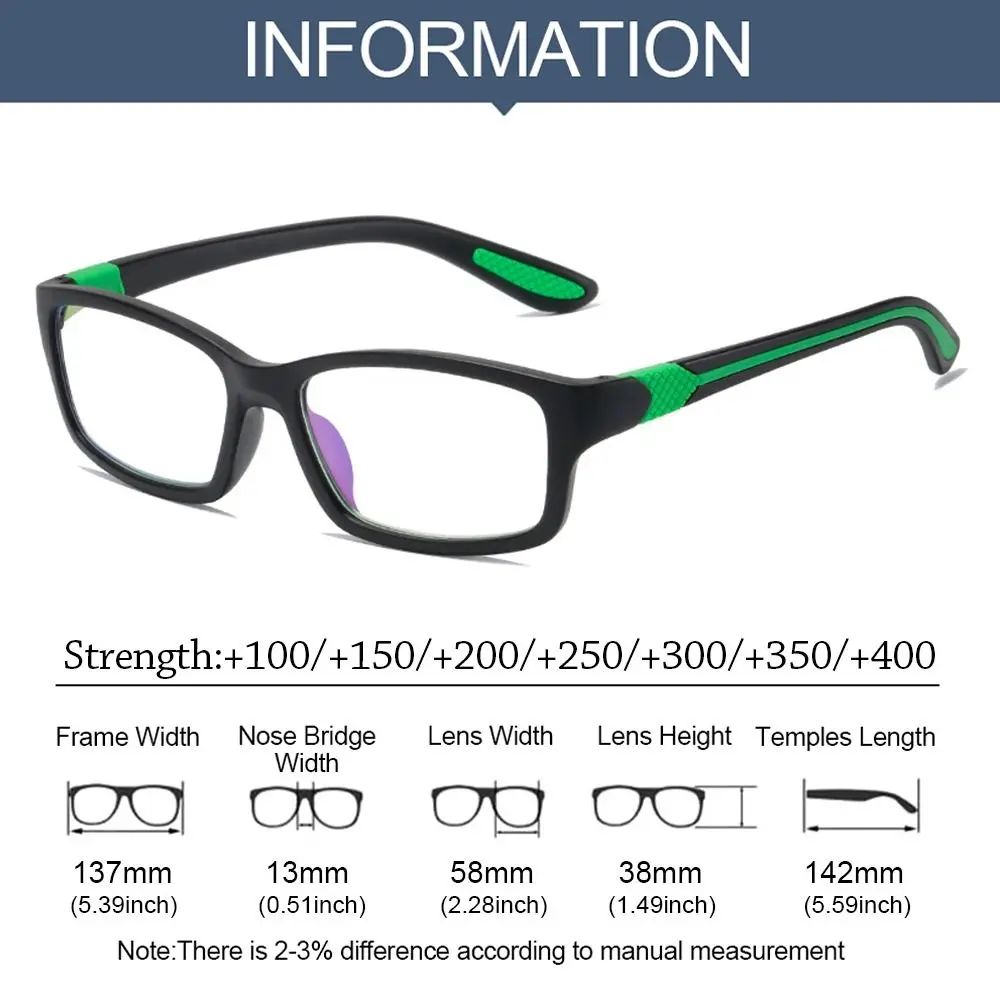 Frame Color: Red, Eye Prescription: +125 - Reading Glasses Men Fashion Sports Anti-blue Light Blocking Reading Eyewear Grey Red TR90 Frame Presbyopia Eyeglasses