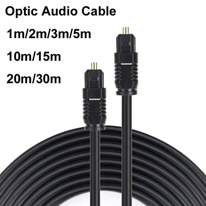 Length: 15m - Digital Fiber Optical Optic Audio Cable SPDIF MD DVD TosLink Gold Plated Lead Cord Connect to DVD CD 1/2/3/5/8/10/15/20/30m