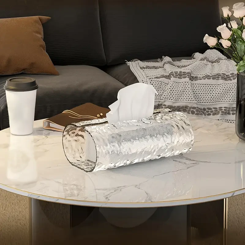 Elegant Oval Wavy Textured Tissue Box Cover