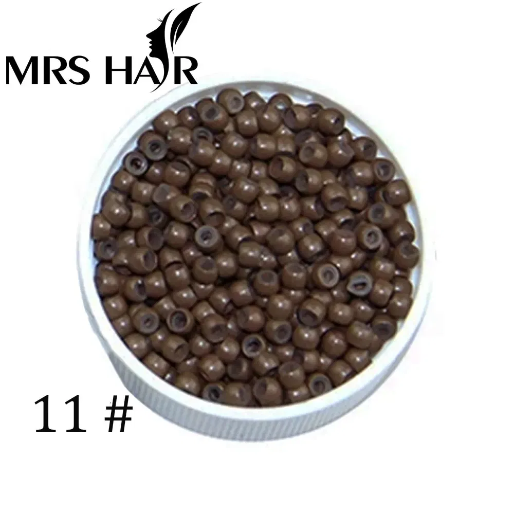 Color: black - 500pcs Silicone Hair Beads Nano Ring Micro Beads Fashion Salon Hairstylist Dreadlock Hair Extension Tools 8 Colors
