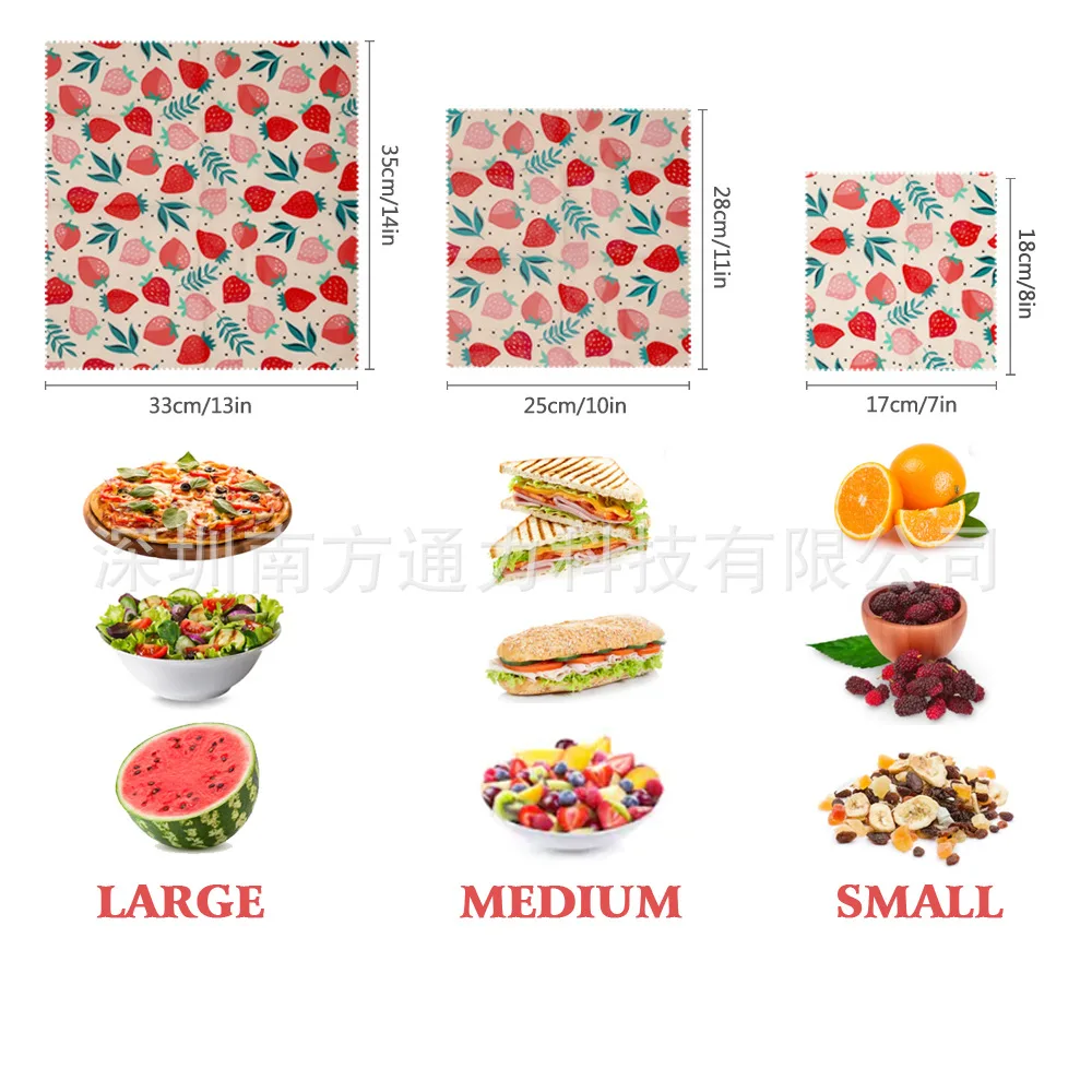 Reusable Food Fresh Keeping Cloth Organic Storage Natural Food Grade Beeswax Food Wrap Eco Friendly Kitchen Food Packaging Paper
