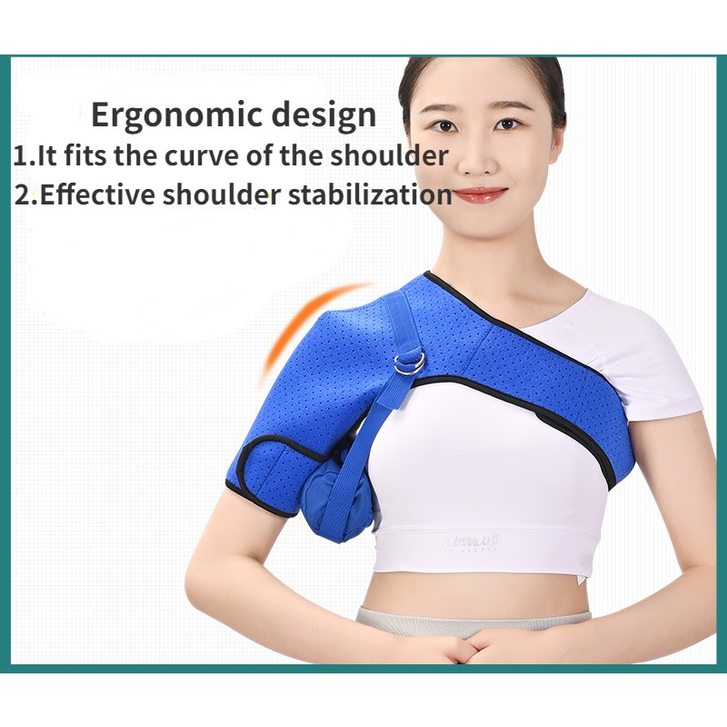 Color: Red, Size: Small - Adjustable Shoulder Support Band Elbow Joint Clavicle Fracture Fixation Strap Pain Relief Shoulder Droop Arm Injured Guard Sling