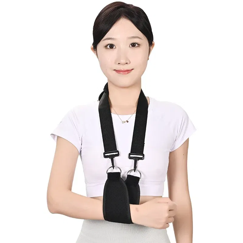 Color: Red, Size: Small - Adjustable Shoulder Support Band Elbow Joint Clavicle Fracture Fixation Strap Pain Relief Shoulder Droop Arm Injured Guard Sling