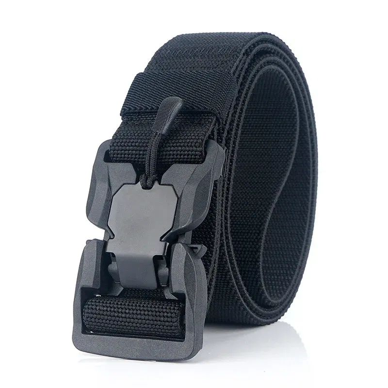 Color: Dark Khaki, Belt Length: 125cm, Ships From: CHINA - Military Nylon Tactical Belt for Men Women Unisex Magnetic Quick Release Buckle Army Outdoor Training Waist Belts Strap Nylon