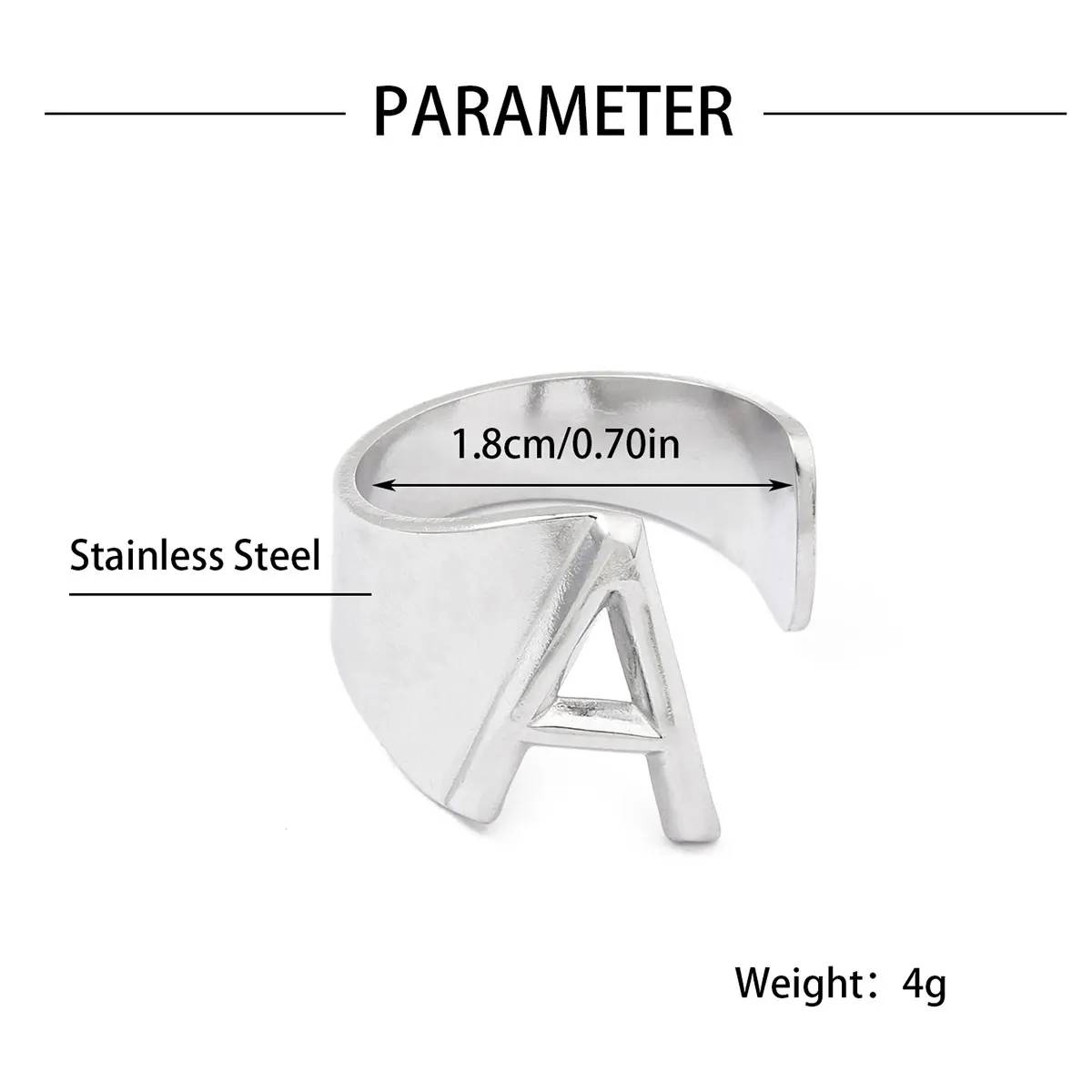 Metal Color: Antique Silver Plated, Ring Size: resizable - LAViXMIA Alphabet A-Z Letter Never Fade Stainless Steel Rings Women Jewelry Fashion Initial Ring Adjustable Size Birthday Gifts