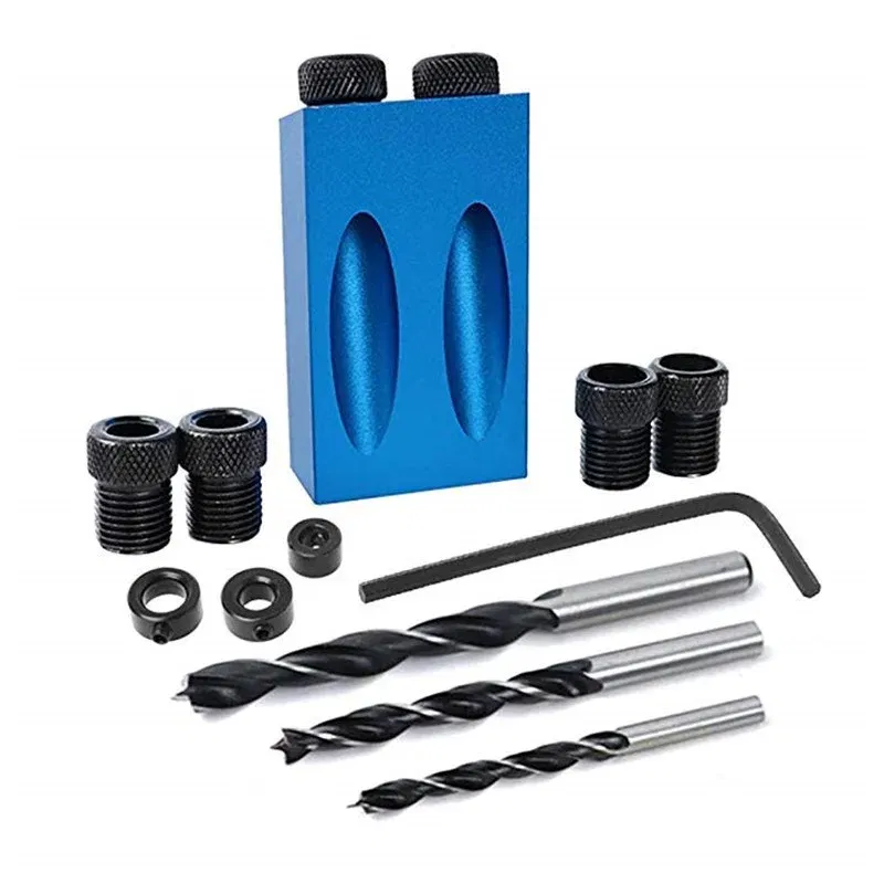 Color: WHITE, Ships From: CHINA - ZK30 15 Degree Oblique Hole Locator Angle Drilling Locator Aluminium Woodworking Drill Bits Jig Clamp Kit Guide Wood Hand Tools