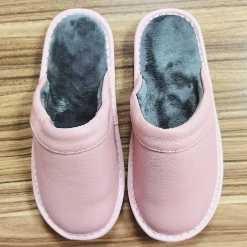 Color: Lavender, Shoe Size: 13 - Mens Bedroom Leather Slippers Unisex Black Home Shoes Big Size 47 48 Man's Slippers Indoor Comfy Males Slides Family Flats Shoes