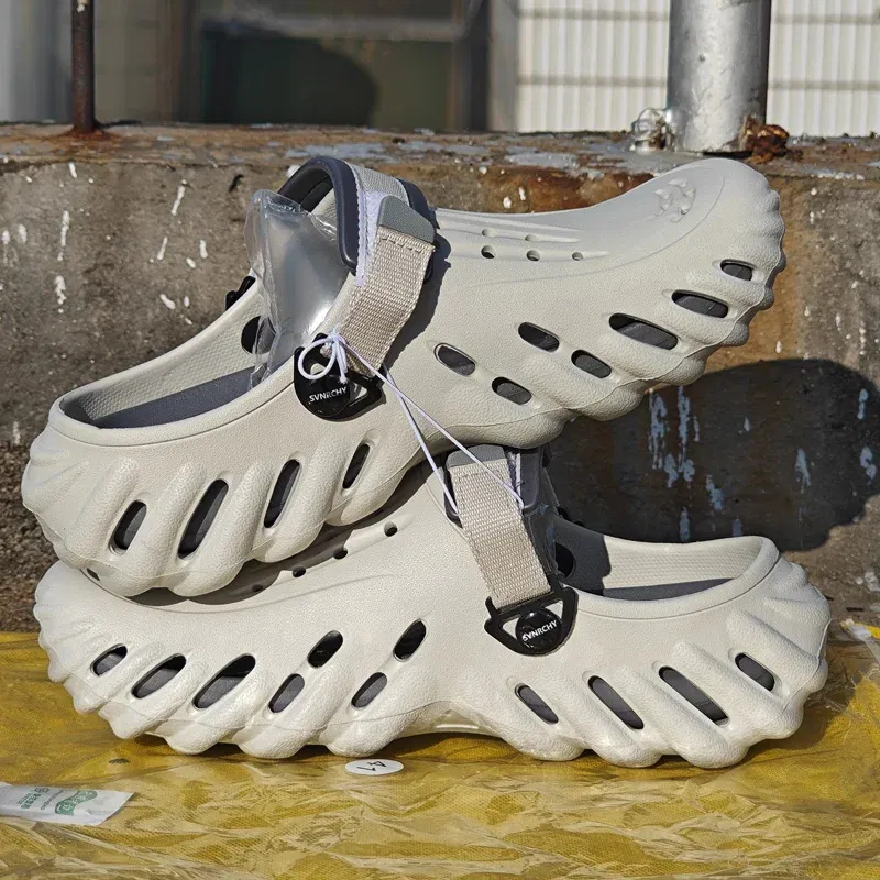 Color: light yellow, Shoe Size: 44 - Fashion Garden Shoes Men's Clogs Slippers Sandal Flat Camouflage Sandals Male Sneakers Outdoor Flip Flops Home Clogs