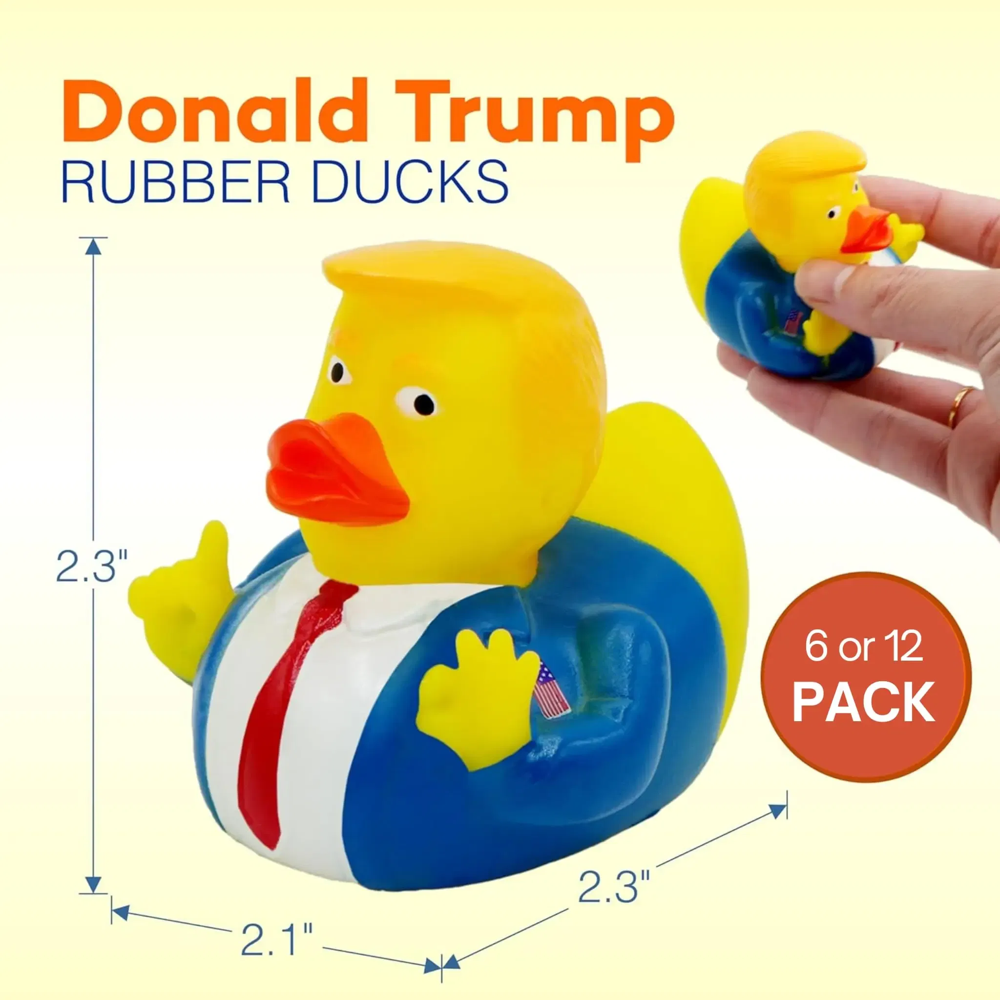 Color: Multicolor - Donald Trump Rubber Ducks Bulk - 6 Pack Small 2.3 Inch,Trump Rubber Duckies Great for Jeep Ducking,Trump 2024 Gift,Bath Tub Toys