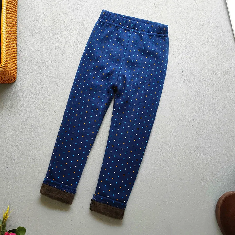 Color: Red, Kid Size: 9 - Autumn Winter Print Flowers Thick Warm Kids Toddler Baby Girls Leggings Children's Pants