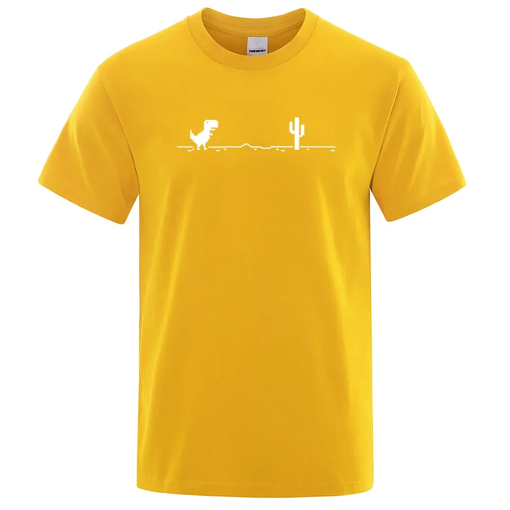 Color: army green, Size: XXXL - Mens T-shirts Printed Dinosaur Cactus Funny Tops Summer Cotton T-shirt for Men Casual O-Neck Tee Shirts Streetwear Basic Top