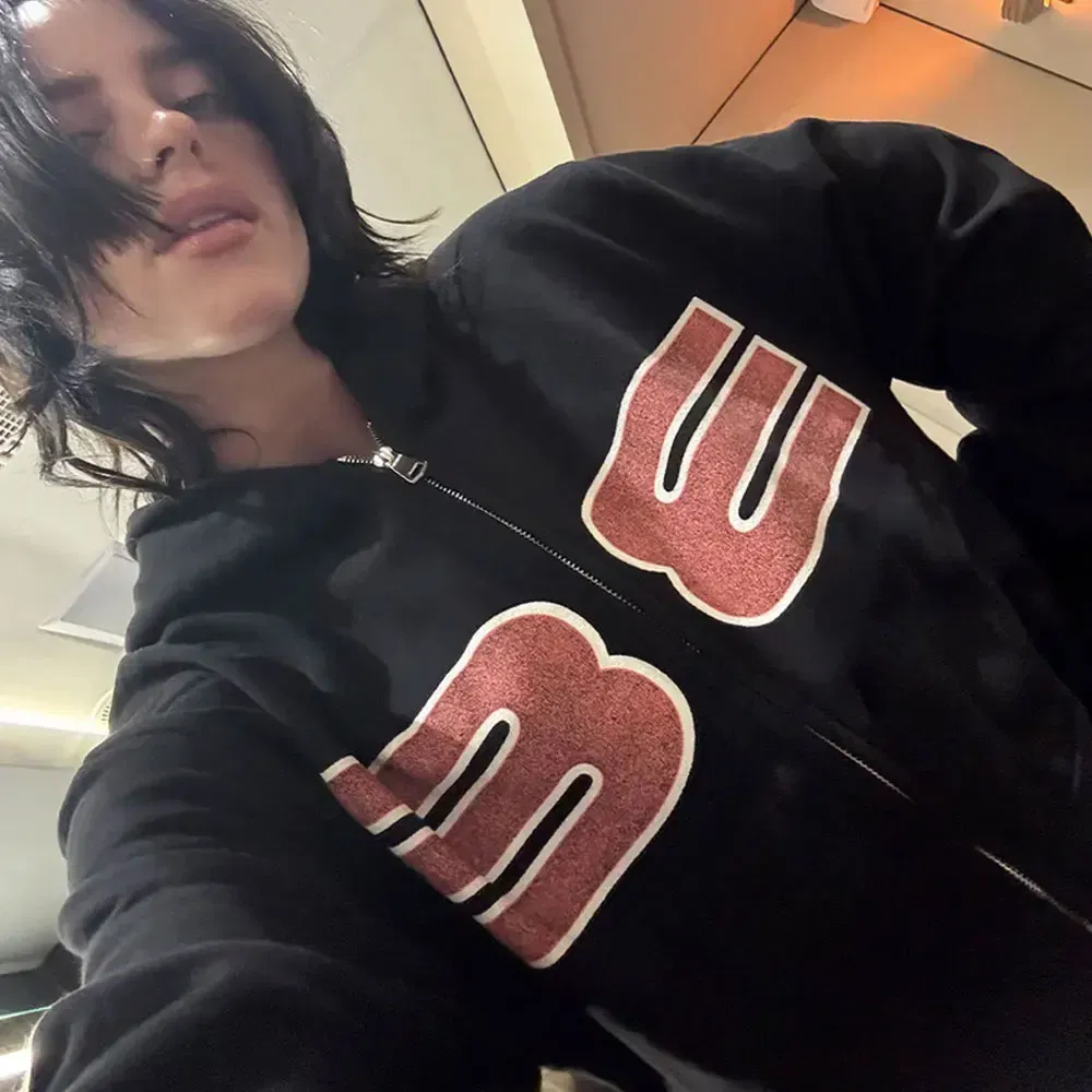Color: WHITE, Size: M - Hit Me Hard and Soft 2025 Tour Zipper Hoodies Men Women Harajuku Pullovers Fashion Hip Hop Zip Up Sweatshirts Jackets Fans Gift