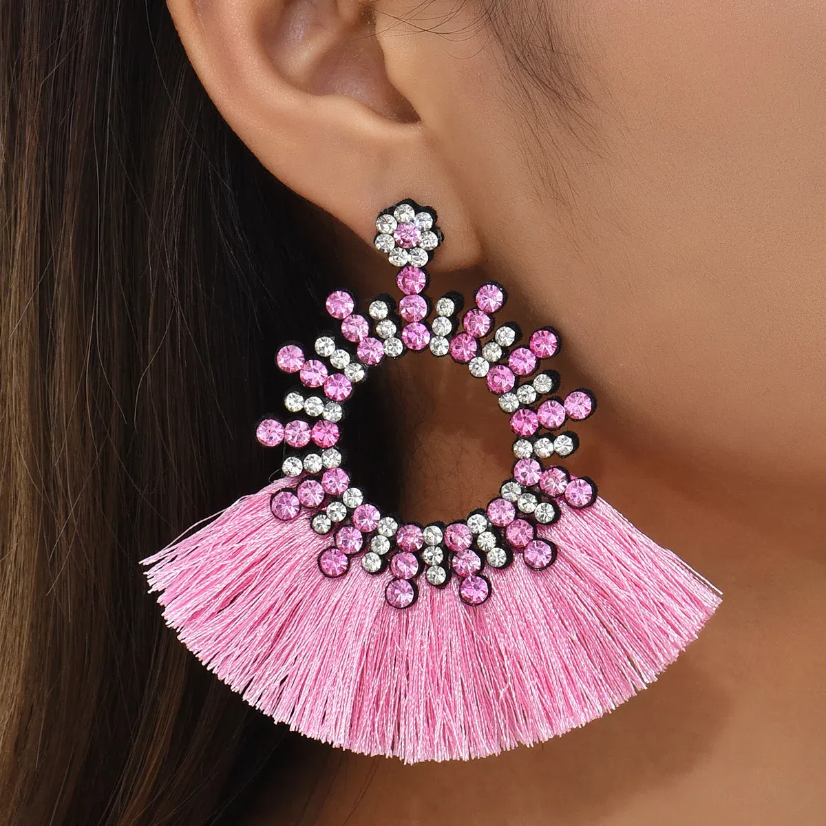 Metal Color: Orange - Fashion Bohemia Long Tassel Earrings for Women Ethnic Big Drop Earrings Statement Dangle Earring Fashion Jewelry pendientes