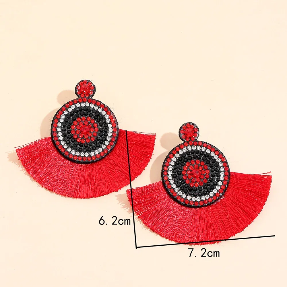 Metal Color: Orange - Fashion Bohemia Long Tassel Earrings for Women Ethnic Big Drop Earrings Statement Dangle Earring Fashion Jewelry pendientes