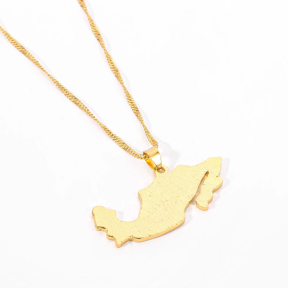 Mexican Map Flag Necklace Fashion Charm Mexican Maps Neck Chain For Men And Women Jewelry Pendant Gifts