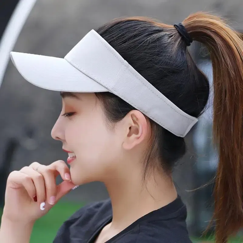 Color: Green - Sun Hat Women Baseball Cap Summer White Sun-Proof Caps Empty Top Visors Seaside Outdoor Sport Tennis Golf Hat
