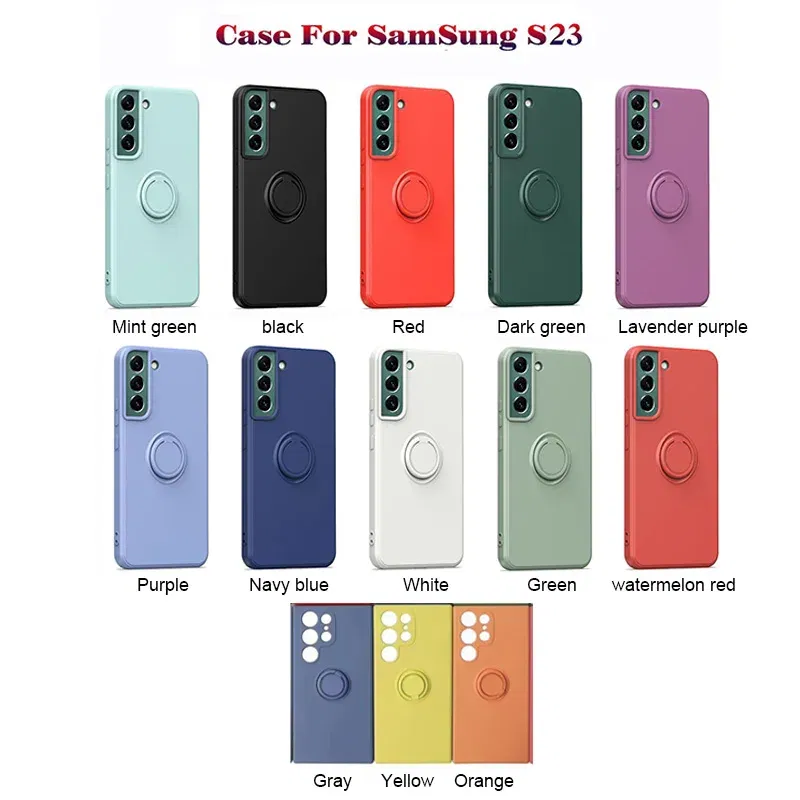 Color: Blue, Ships From: CHINA, Material: EVA - With Ring Holder Phone Case For Samsung Galaxy S24 Ultra S23 S22 S21 Plus A13 A52 A53 A54 TPU Soft Back Cover