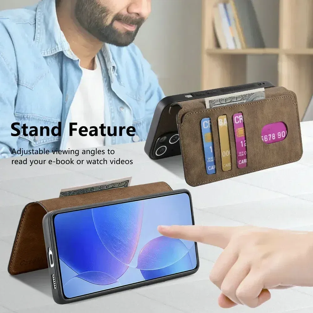 Color: green, Material: Cotton - For Poco F8 Ultra F7 X7 X6 M6 M7 Pro 5G Luxury Case RFID Leather 2IN1 Detachable Book Funda Xiaomi Poco F6 X5 X 6 F 8 Flip Cover