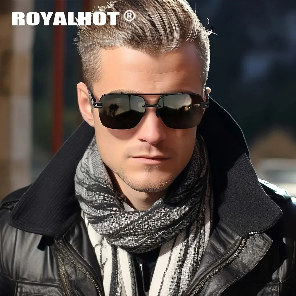 Lenses Color: Black - RoyalHot Unisex Polarized Classic Metal Oval Border Sunglasses Driving Sun Glasses,rh004