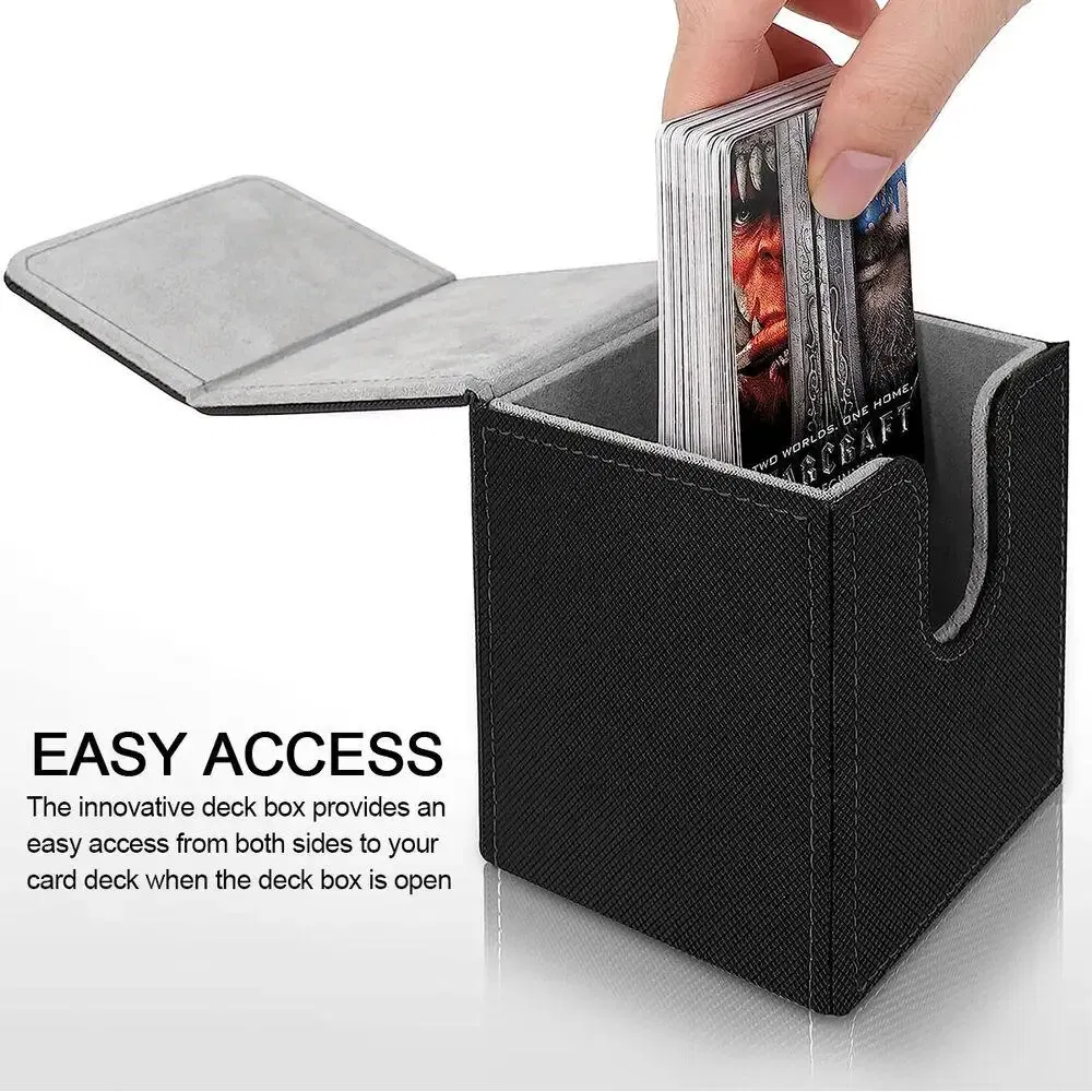 Color: Light green - 1PC Game MTG Trading Card Holder PU Deck Box Board Card Deck Case High Quality Storage Container Protectors Kits