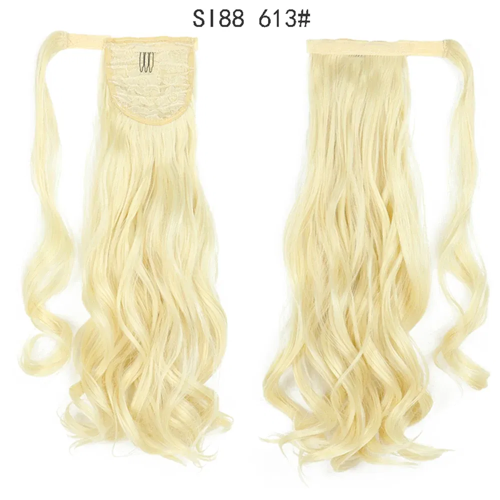 Color: #5 - LINWAN Synthetic Long Straight Wrap Around Clip In Ponytail Hair Extension Heat Reistan Pony Tail Fake Hair