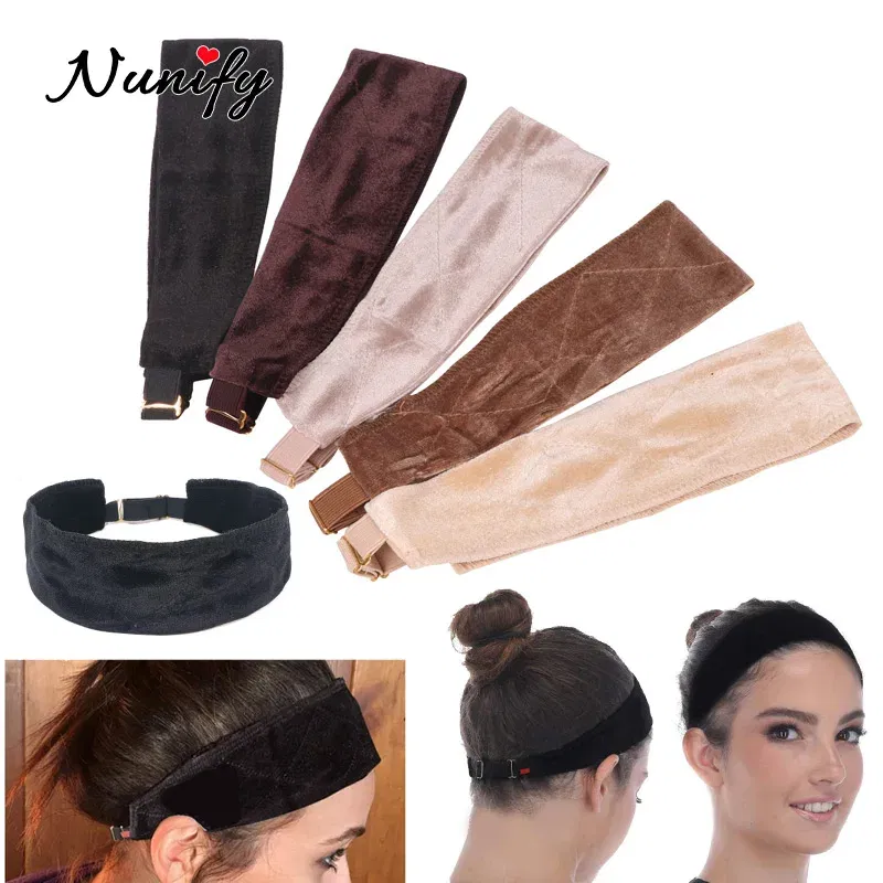 Color: Brown, Ships From: CHINA - Nunify Flexible Velvet Wig Grip Scarf With Adjustable Elastic Band Comfort Head Band Adjustable Fasten Grip Band For Wig 1Pcs