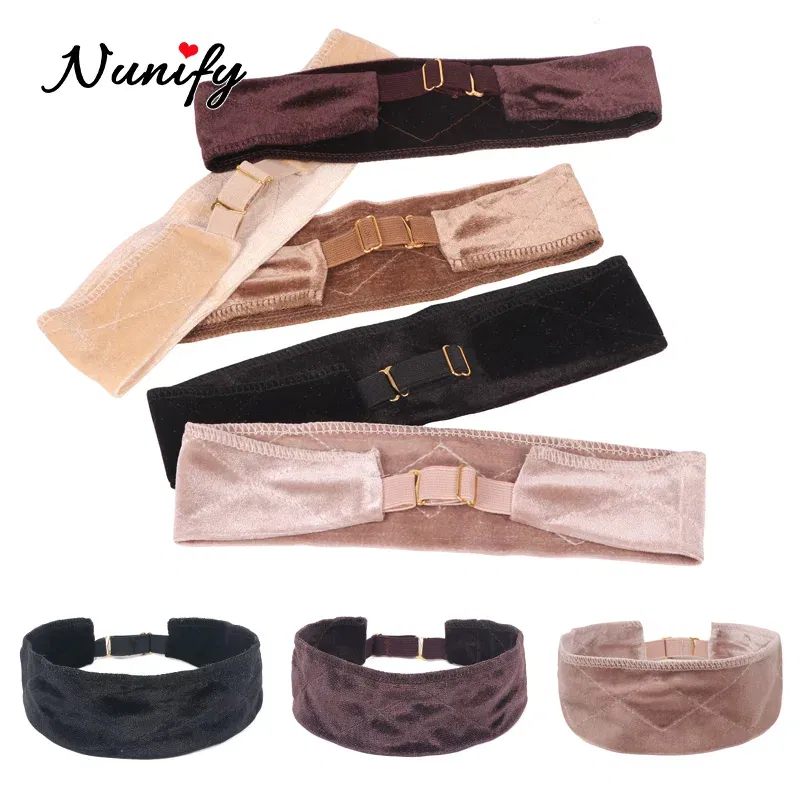 Color: Brown, Ships From: CHINA - Nunify Flexible Velvet Wig Grip Scarf With Adjustable Elastic Band Comfort Head Band Adjustable Fasten Grip Band For Wig 1Pcs