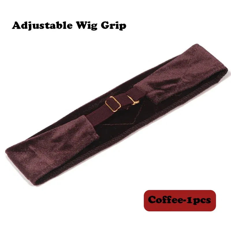 Color: Brown, Ships From: CHINA - Nunify Flexible Velvet Wig Grip Scarf With Adjustable Elastic Band Comfort Head Band Adjustable Fasten Grip Band For Wig 1Pcs