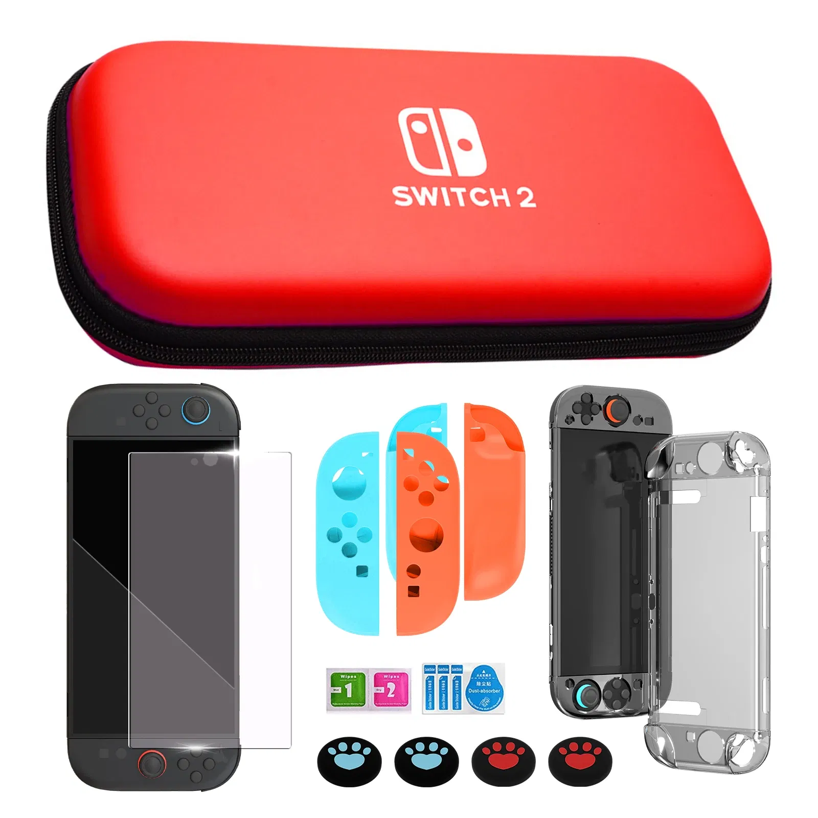 Color: Red - 2025 New Nintendo Switch 2 Travel Carrying Bag Protective Cover Hard Shell Pack Game Travel Storage Bag Joy-Con Protective Cover