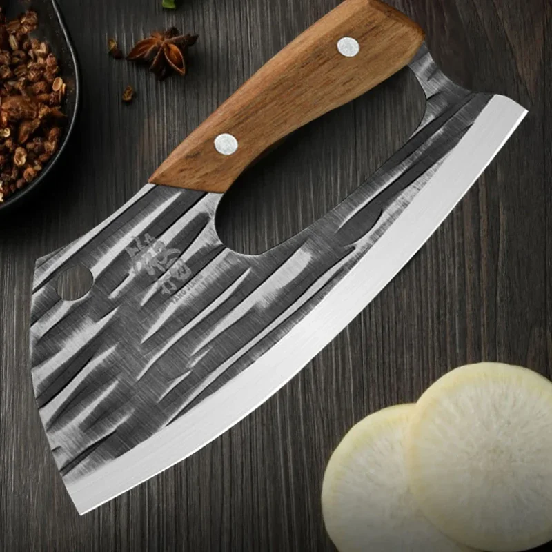 Color: grey - New Effort Saving Kitchen Chef Knife Boning Knife Stainless Steel Handmade Forged Knife Household Vegetable Knife Chopper Knife