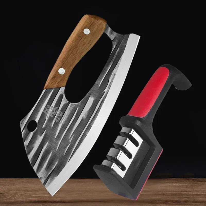 Color: grey - New Effort Saving Kitchen Chef Knife Boning Knife Stainless Steel Handmade Forged Knife Household Vegetable Knife Chopper Knife