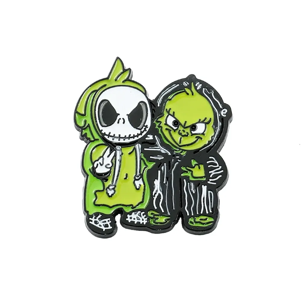 Metal color: Light Yellow Gold Color, Ships From: CHINA - Disney The Nightmare Before Christmas Enamel Pin Cartoon Figure Sally Jack Skellington Metal Badge Brooch Kawaii Accessories