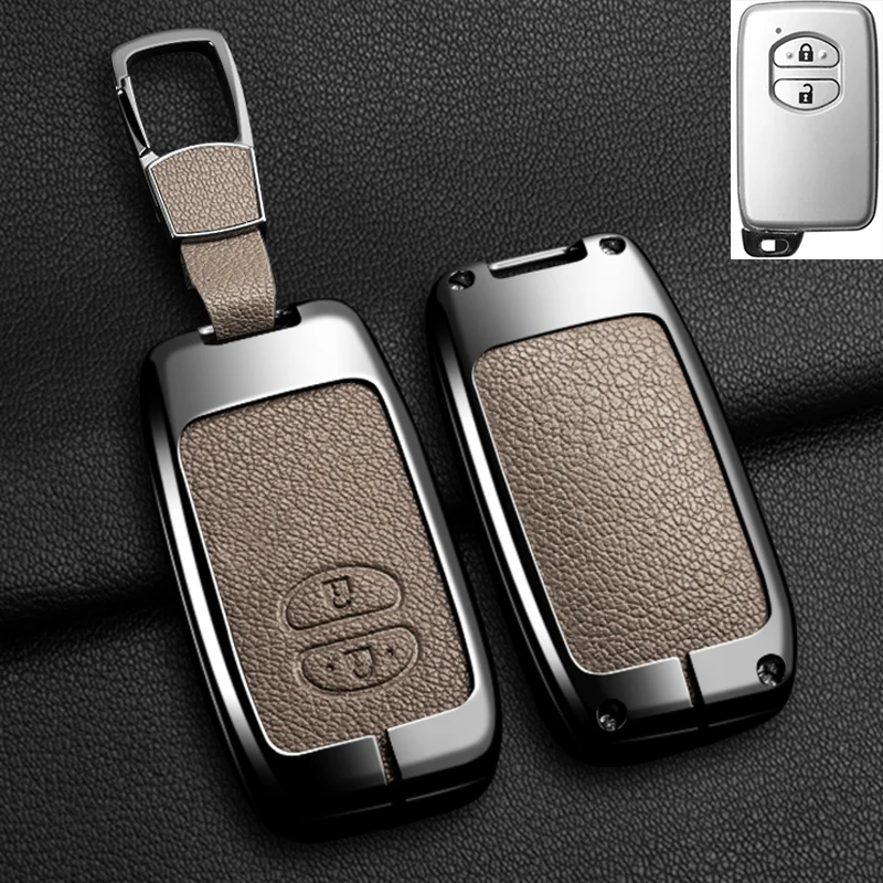 Color Name: Orange - Alloy Car Key Case Cover Shell Fob For Toyota Prius 30 Alpha Aqua Land Cruiser Auris For Lexus LC 200 2012 - 2014 Parts Keychain