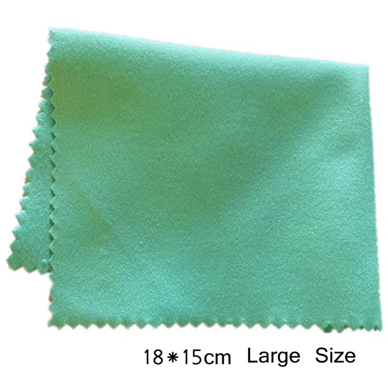 Color: Blue - 18 X 15CM Large Size Silver Jewelry Polishing Cleaning Wiping Polish Cloth Microfiber Suede Fabric
