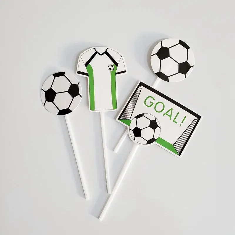 Color: light green - Soccer Cake Decorations Soccer Birthday Party Supplies Soccer Ball Cupcake Topper