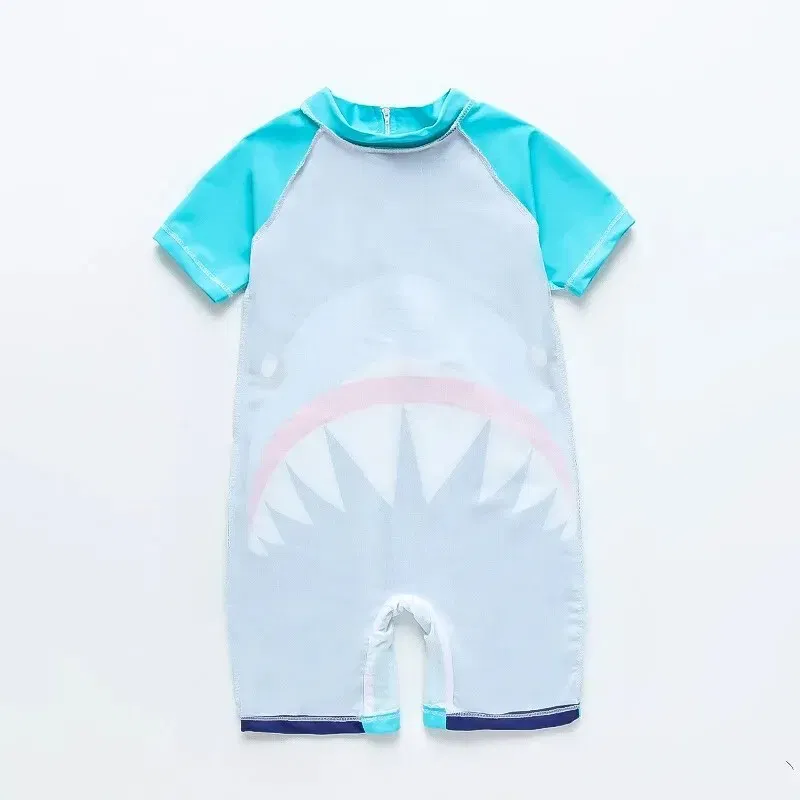 Size: L, Color: Blue - Children's Summer Bathing Suit One-piece Boys Little Middle Children Cute Cartoon Baby Children Swimming in Hot Springs Special