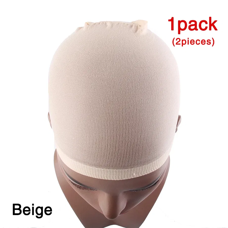 Color: Auburn - 1/2/3Packs Wig Cap Stocking Stretch Stocking Wig Caps For Making Wigs Caps Hairnets Stretch Elastic Wig Weaving Cap Brown Black