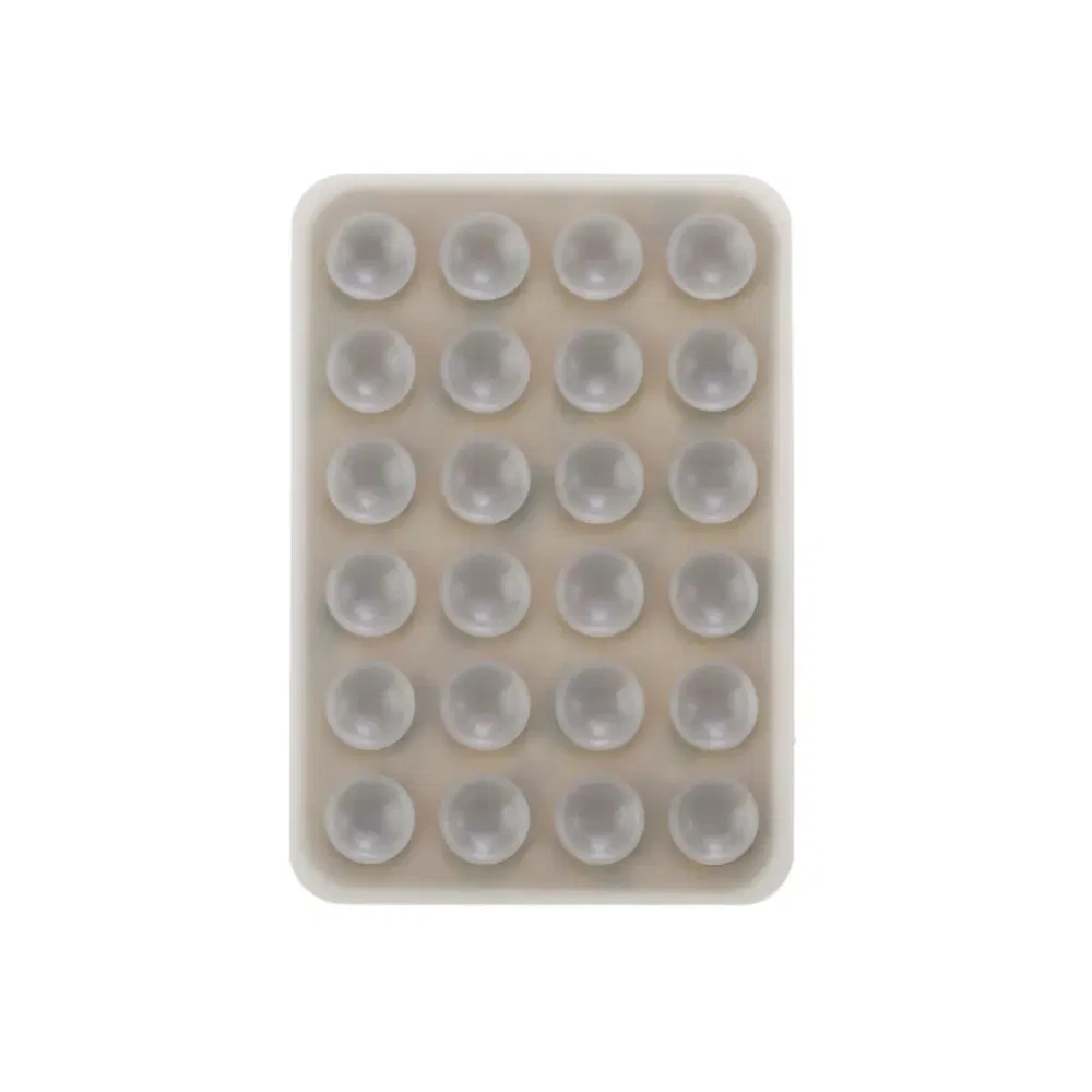 Color: Ivory - Silicone World Square Silicone Mobile Phone Fixing Suction Cup Car Mounted Bracket Phone Case Universal Anti Slip Suction Cup